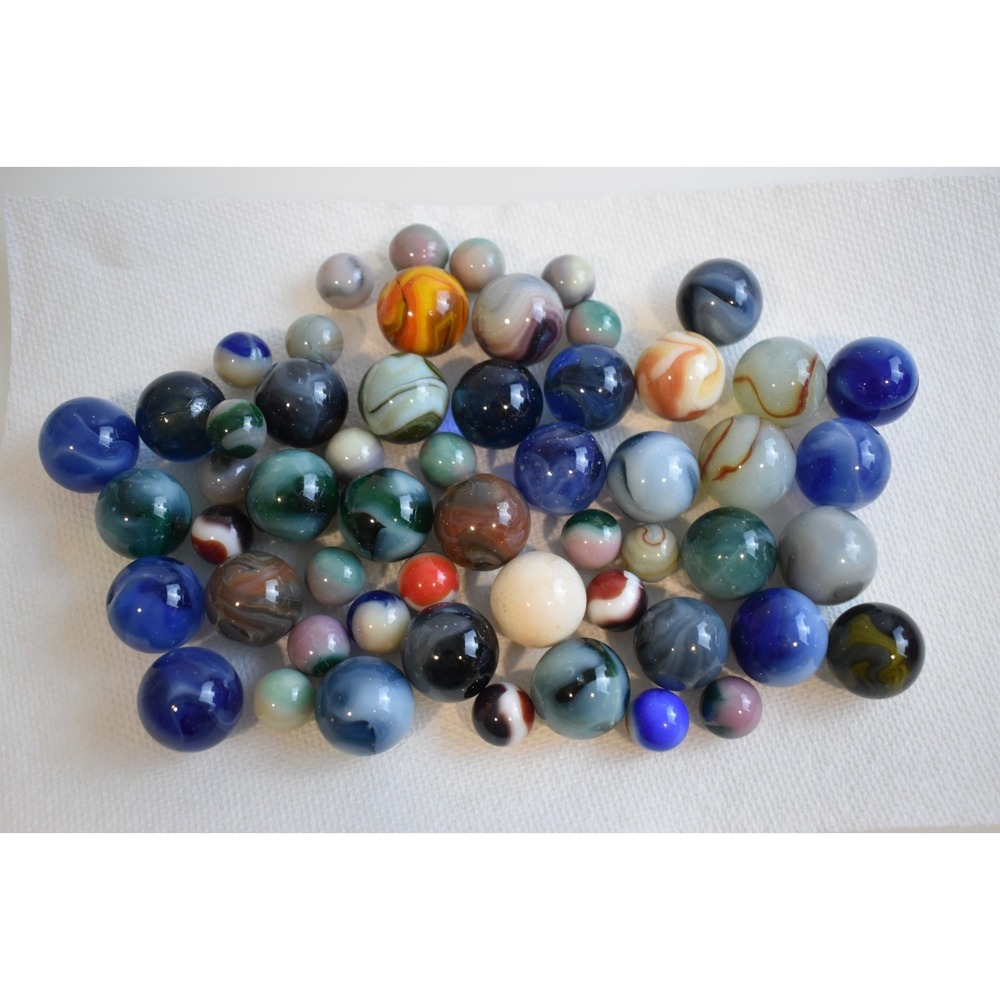 Vintage Antique Marbles Lot Akro Agate Alley Vitro Glass Clay 1lb 10oz Mixed